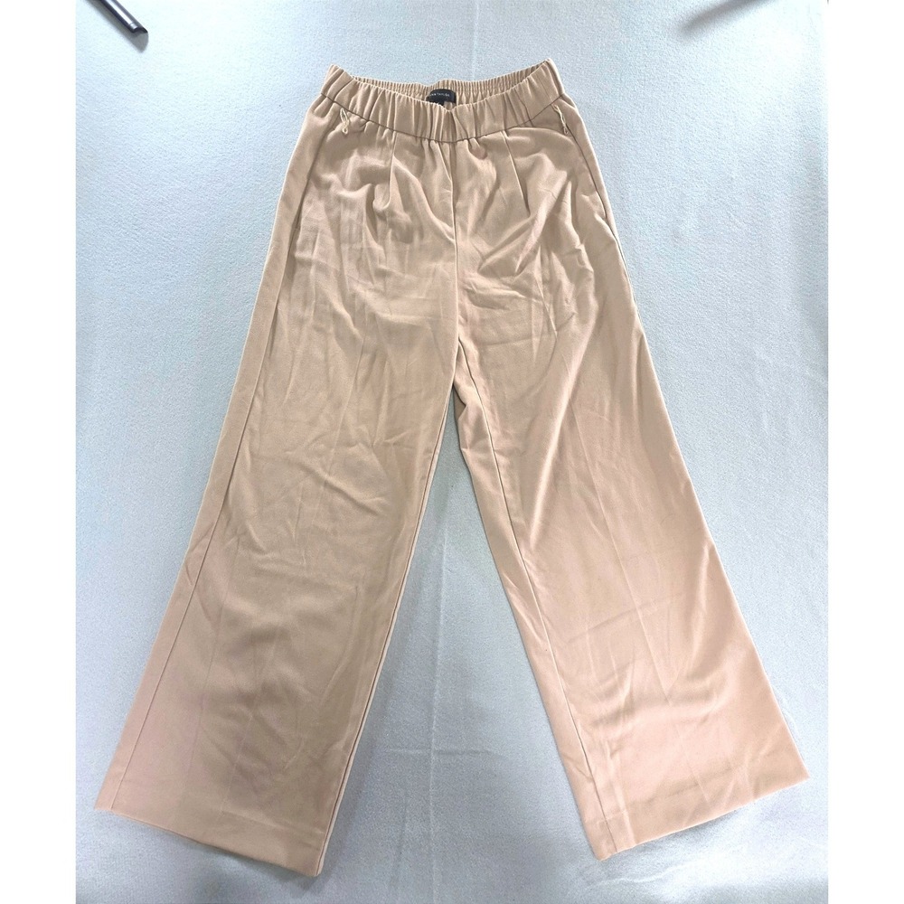 Ann Taylor Quiet Luxury Wide Leg Trousers Size S Minimalist Officecore Tan